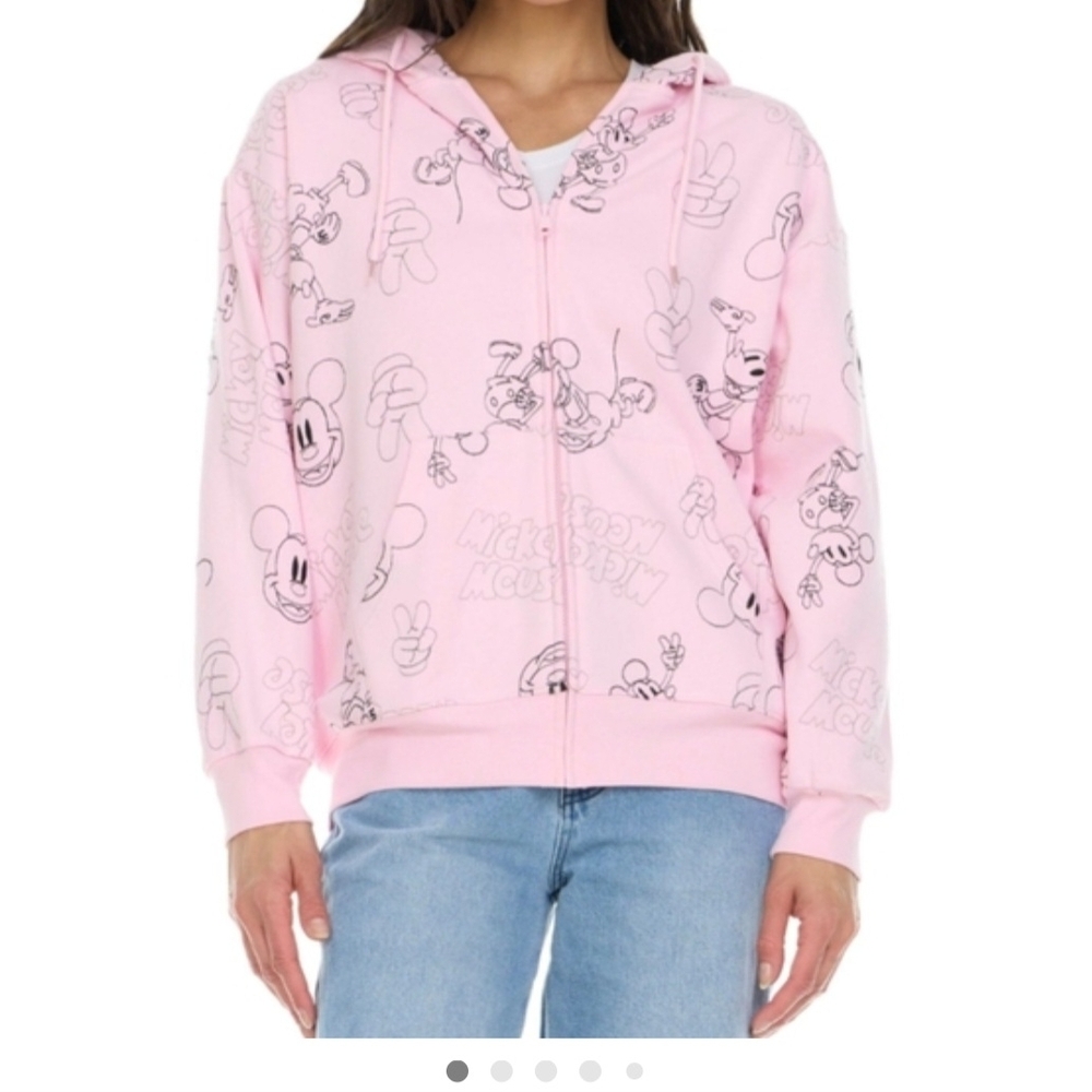 Disney Pink Hoodie with Mickey Mouse Graphics